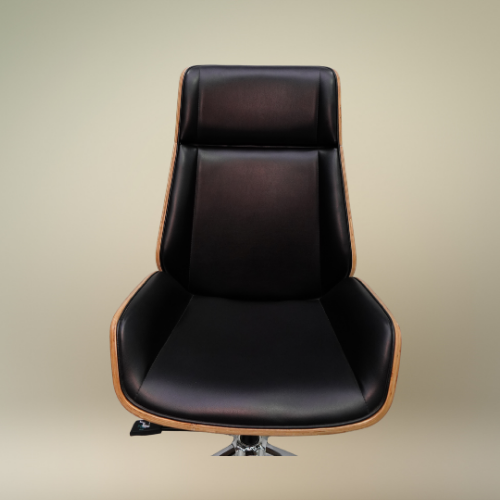 Luxury Executive PU Leather & Wood Office Chair – Designer Spider Base – Heavy Duty