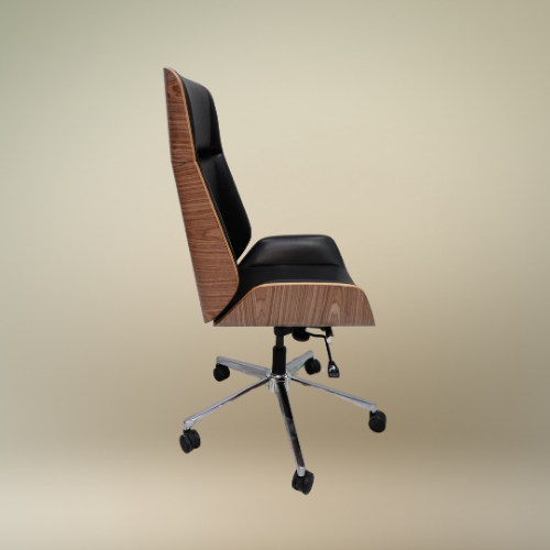 Luxury Executive PU Leather & Wood Office Chair – Designer Spider Base – Heavy Duty