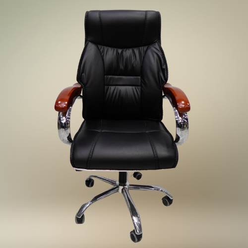 Executive PU Leather Office Chair - Heavy Duty Double-Lever Recline with Steel Base