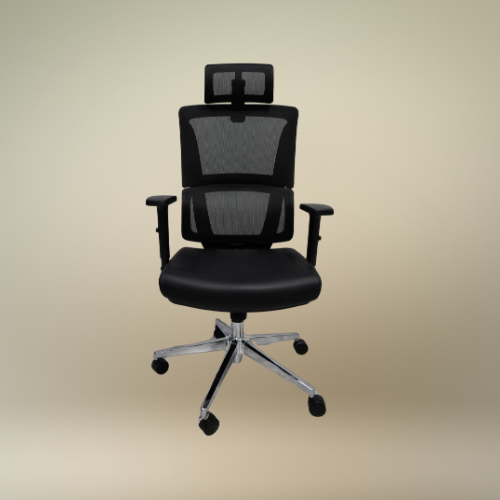 Executive Full Mesh High-Back Office Chair – Double-Lever Recline & Spider Steel Base
