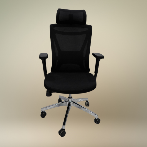 Executive Full Mesh Task Chair – Height-Adjustable Back & Arms – Premium Aluminum Spider Base