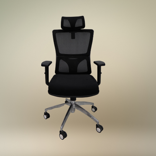 Executive Full Mesh Ergonomic Chair – Adjustable Back, Headrest & Arms – Premium Aluminum Spider Base