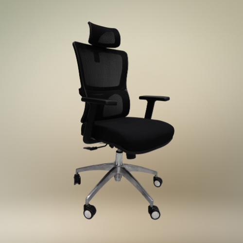 Executive Full Mesh Ergonomic Chair – Adjustable Back, Headrest & Arms – Premium Aluminum Spider Base