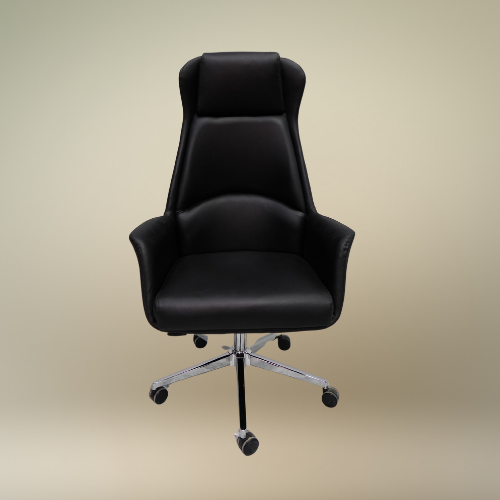 Executive PU Leather Office Chair – Sleek Spider Steel Base & Heavy-Duty Tilt Mechanism