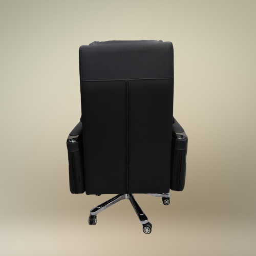 Executive Plus "Boss" PU Leather Chair – Adjustable Back Height & Footrest – Heavy-Duty Steel Spider Base